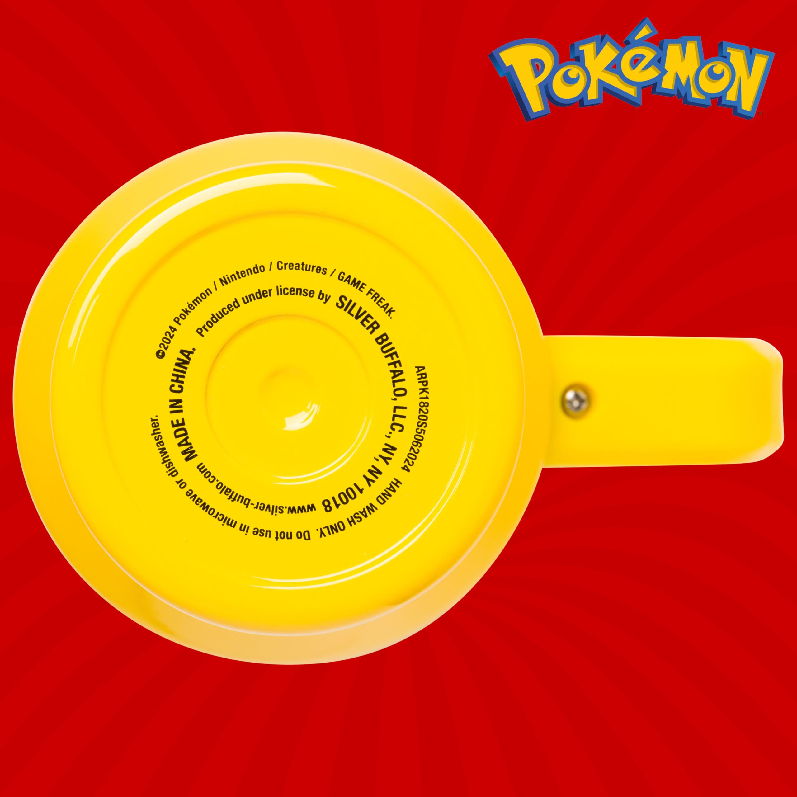 Silver Buffalo Pikachu packaging officiel avec étiquette montrant la licence autorisée