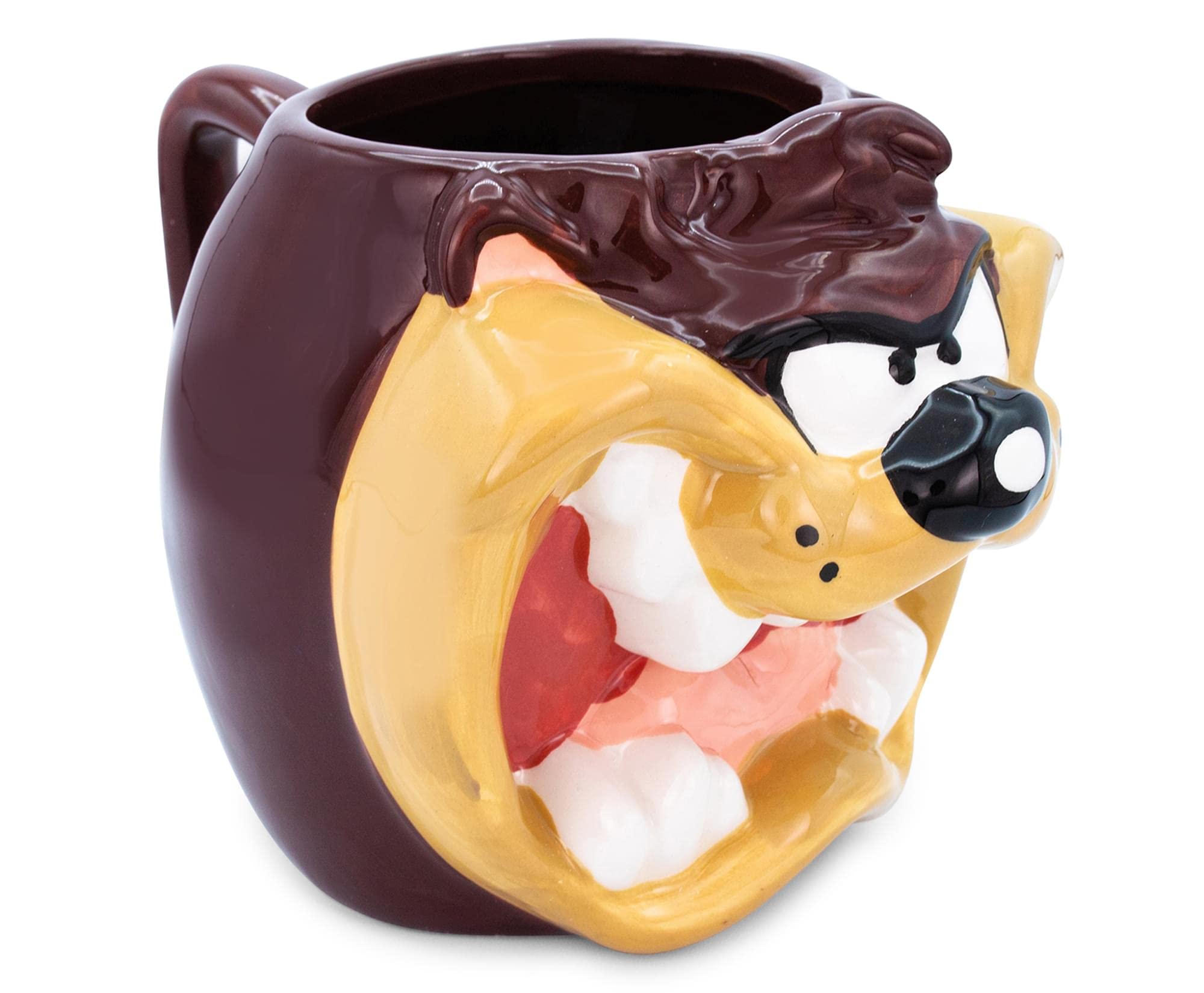 Silver Buffalo tasse Taz gros plan œil détaillé mettant en valeur qualité