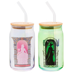 Silver Buffalo gobelet ensemble face montrant Elphaba et Glinda, attrayant visuel collector