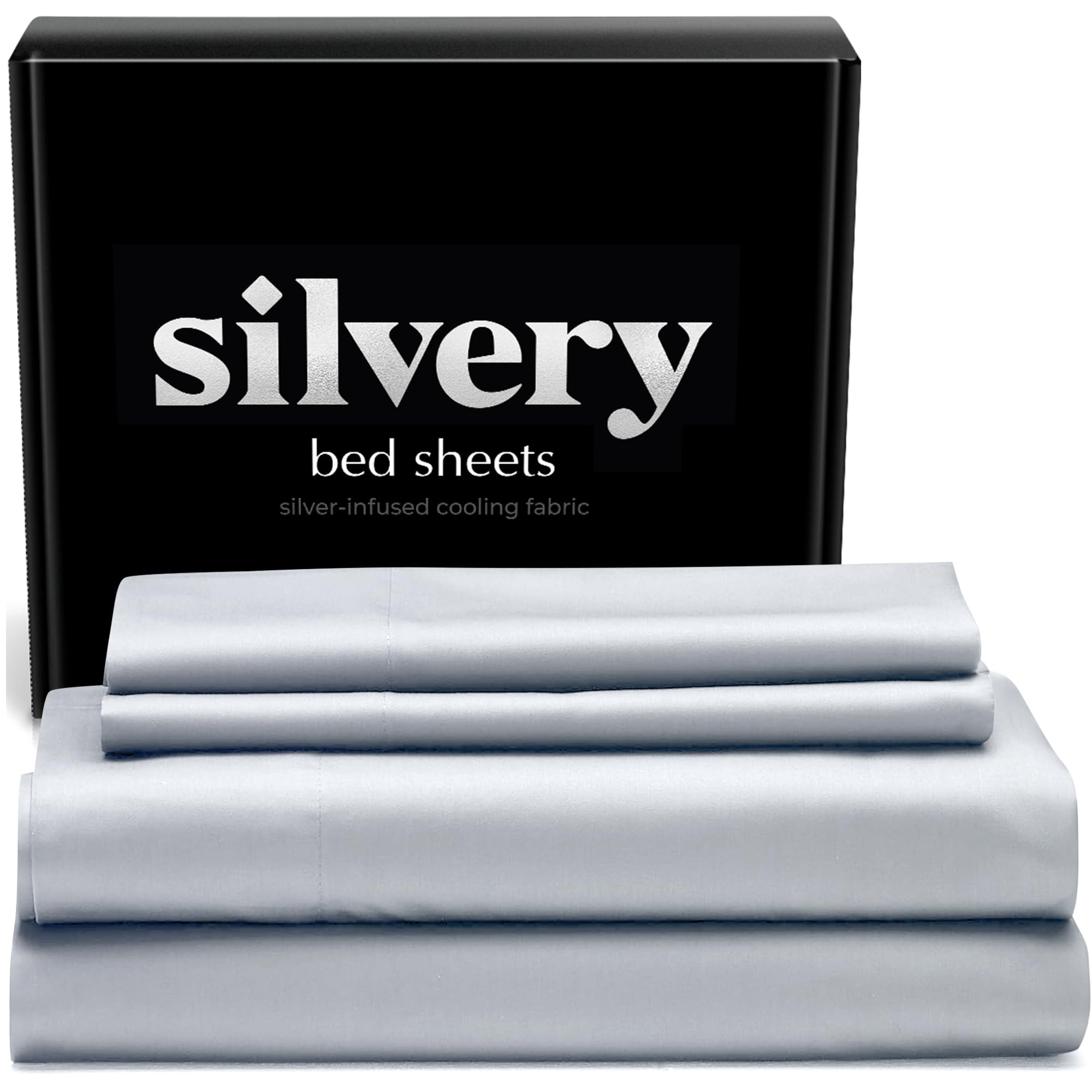 Silvery housse avant gris Queen montrant finition élégante et confort