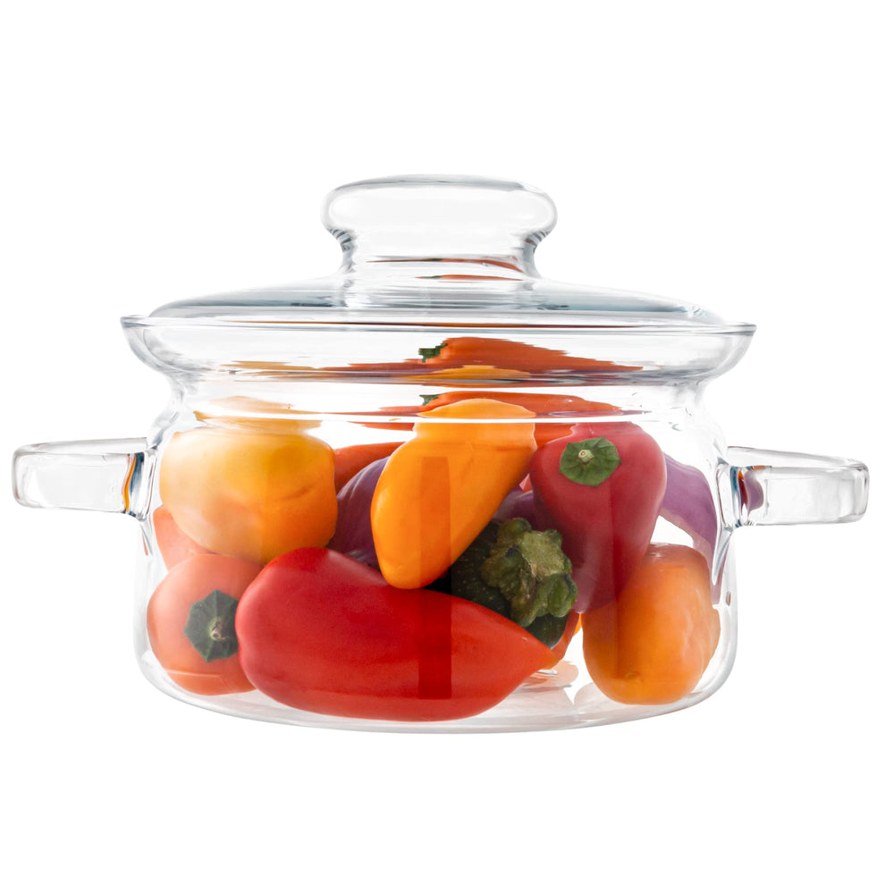SIMAX casserole en verre face avant montre la capacité et la transparence pour une cuisson contrôlée