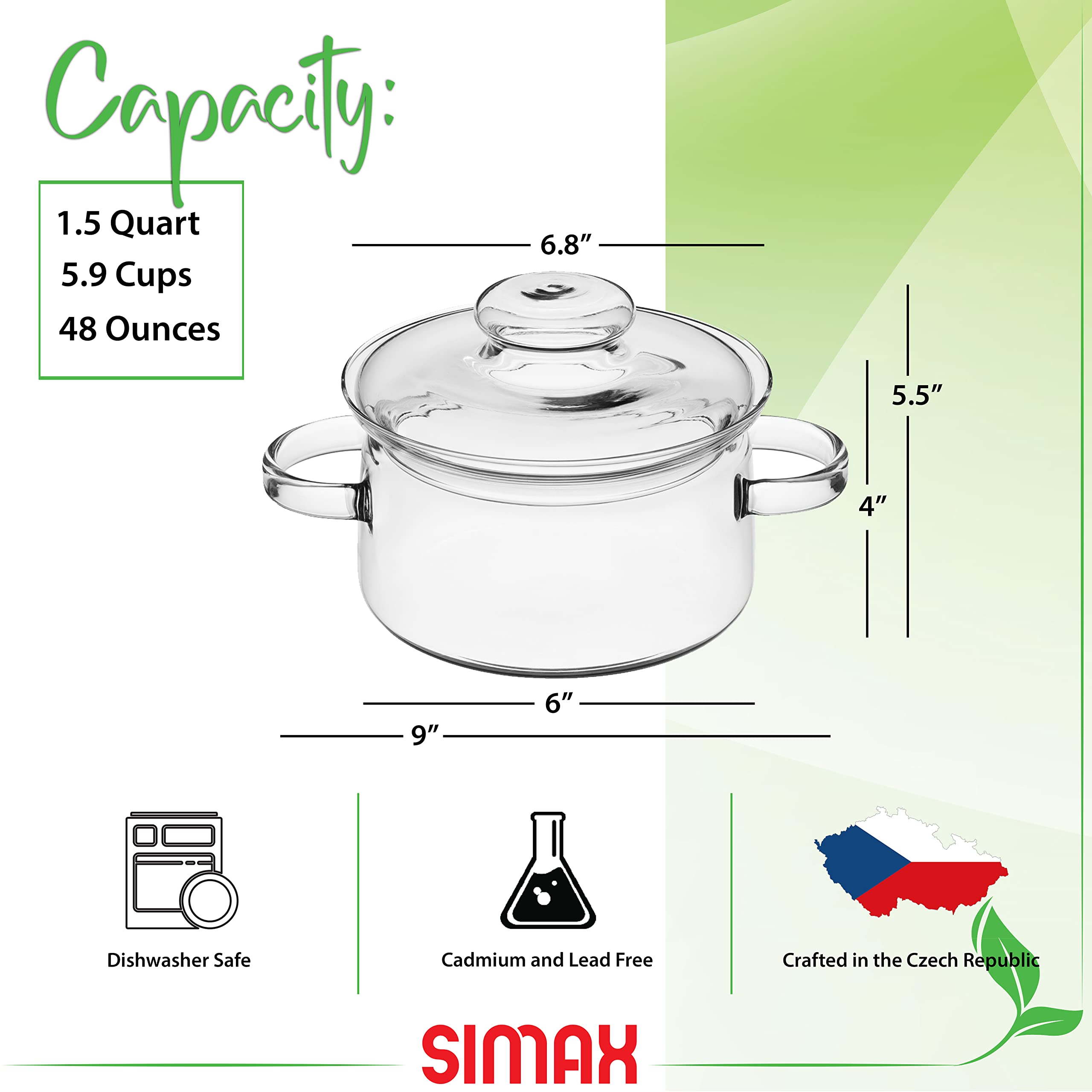 SIMAX couvercle en verre gros plan illustrant l’étanchéité et la visibilité des plats