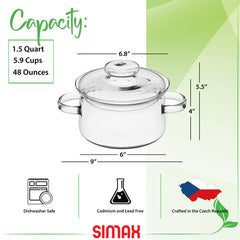 SIMAX couvercle en verre gros plan illustrant l’étanchéité et la visibilité des plats