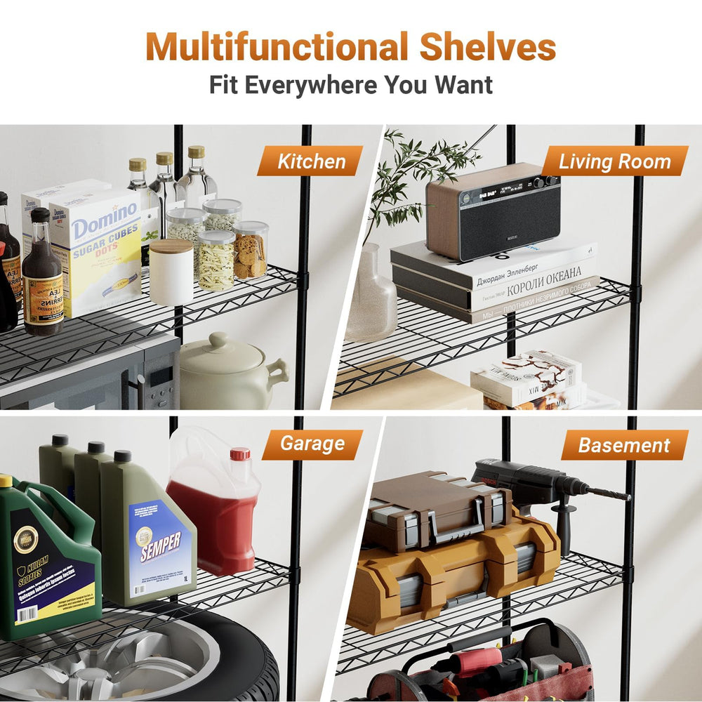 Simple Deluxe étagère utilisée en cuisine pour organiser petits appareils et bocaux