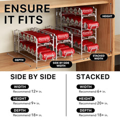 Simple Houseware angle montrant l'inclinaison pour un roulage facile des canettes