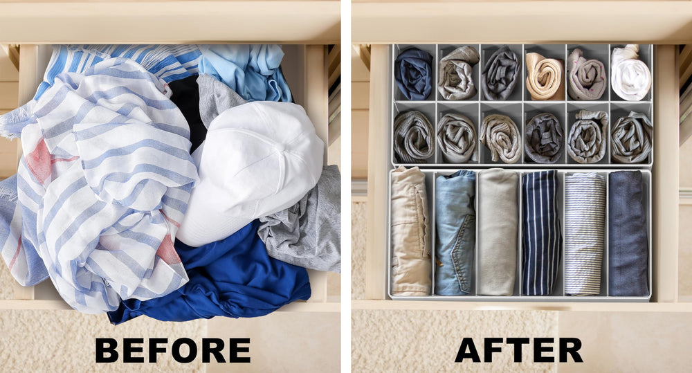 Simple Houseware bac 24 cases rempli de chaussettes pour rangement précis