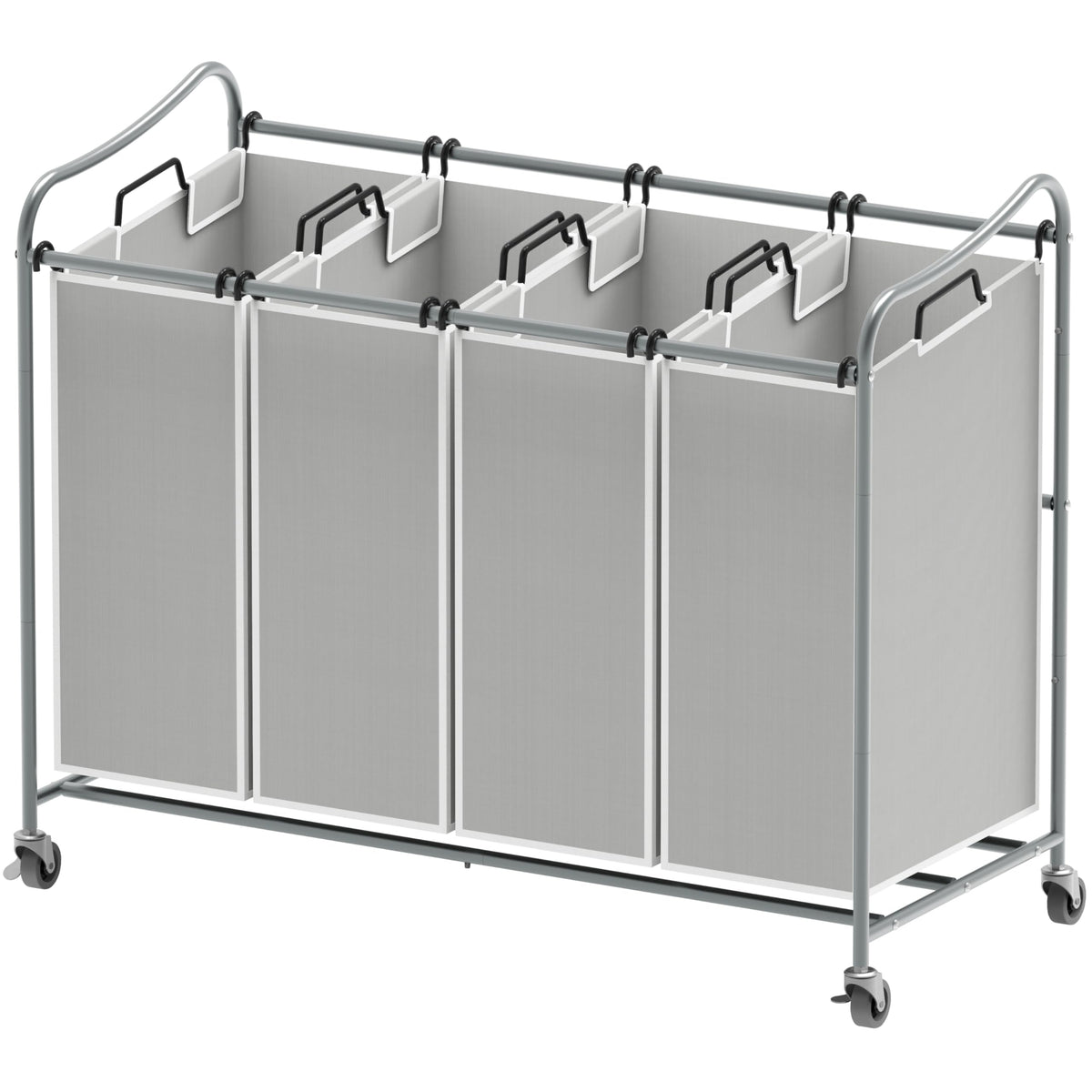 Simple Houseware vue avant du chariot 4 sacs montrant organisation facile