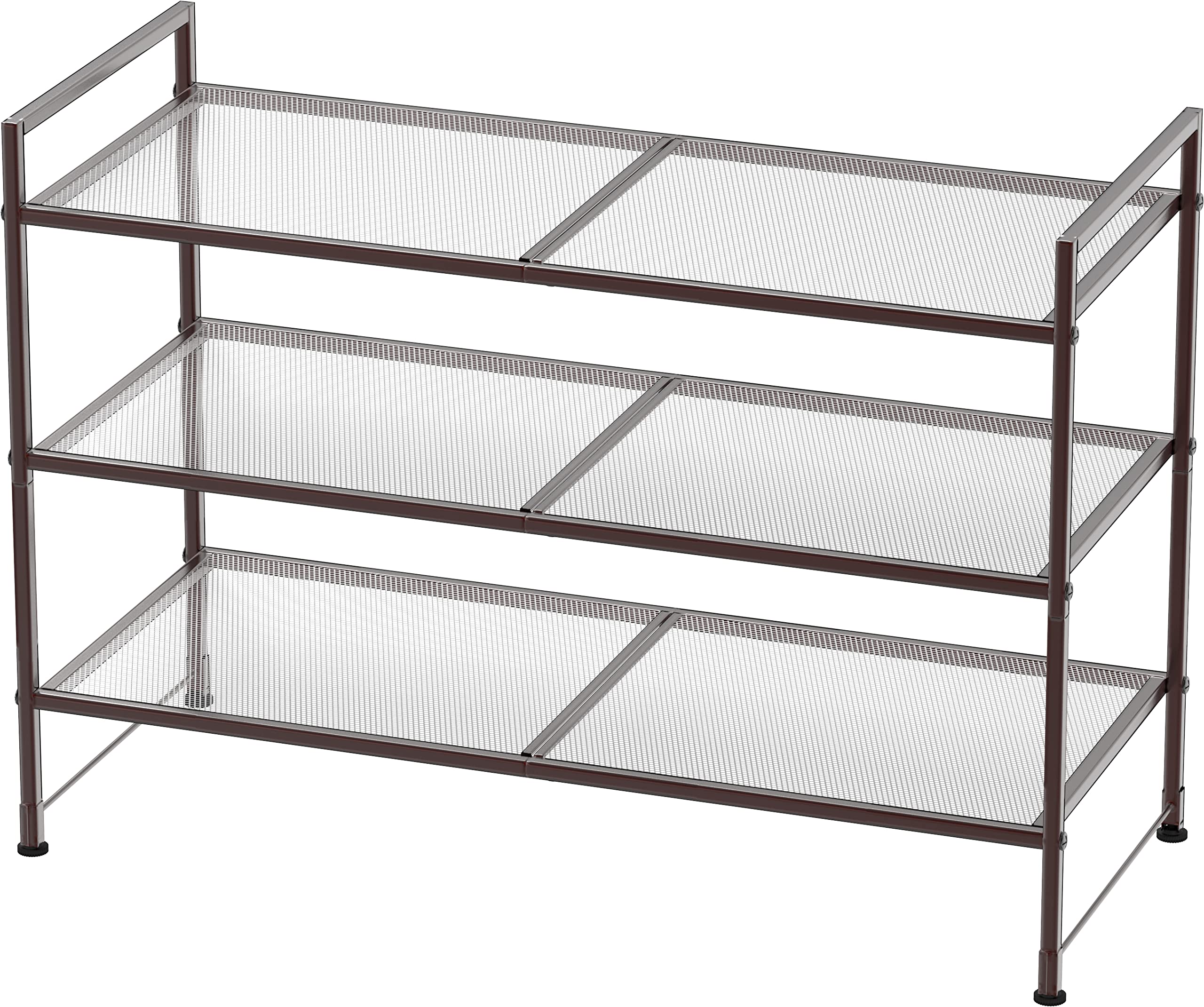 Simple Houseware vue de face du meuble bronze montrant rangement organisé