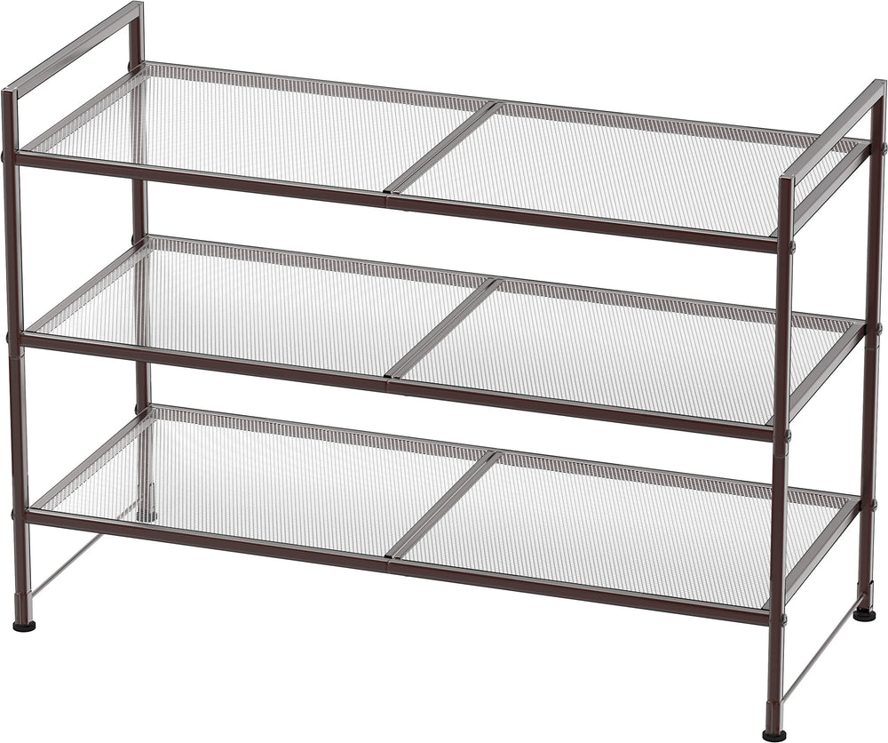 Simple Houseware vue de face du meuble bronze montrant rangement organisé