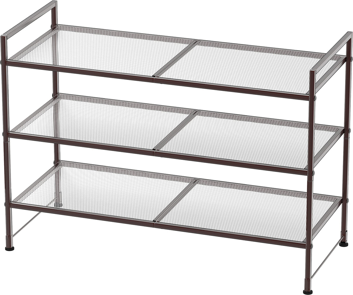 Simple Houseware vue de face du meuble bronze montrant rangement organisé
