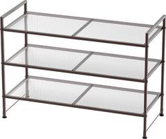 Simple Houseware vue de face du meuble bronze montrant rangement organisé