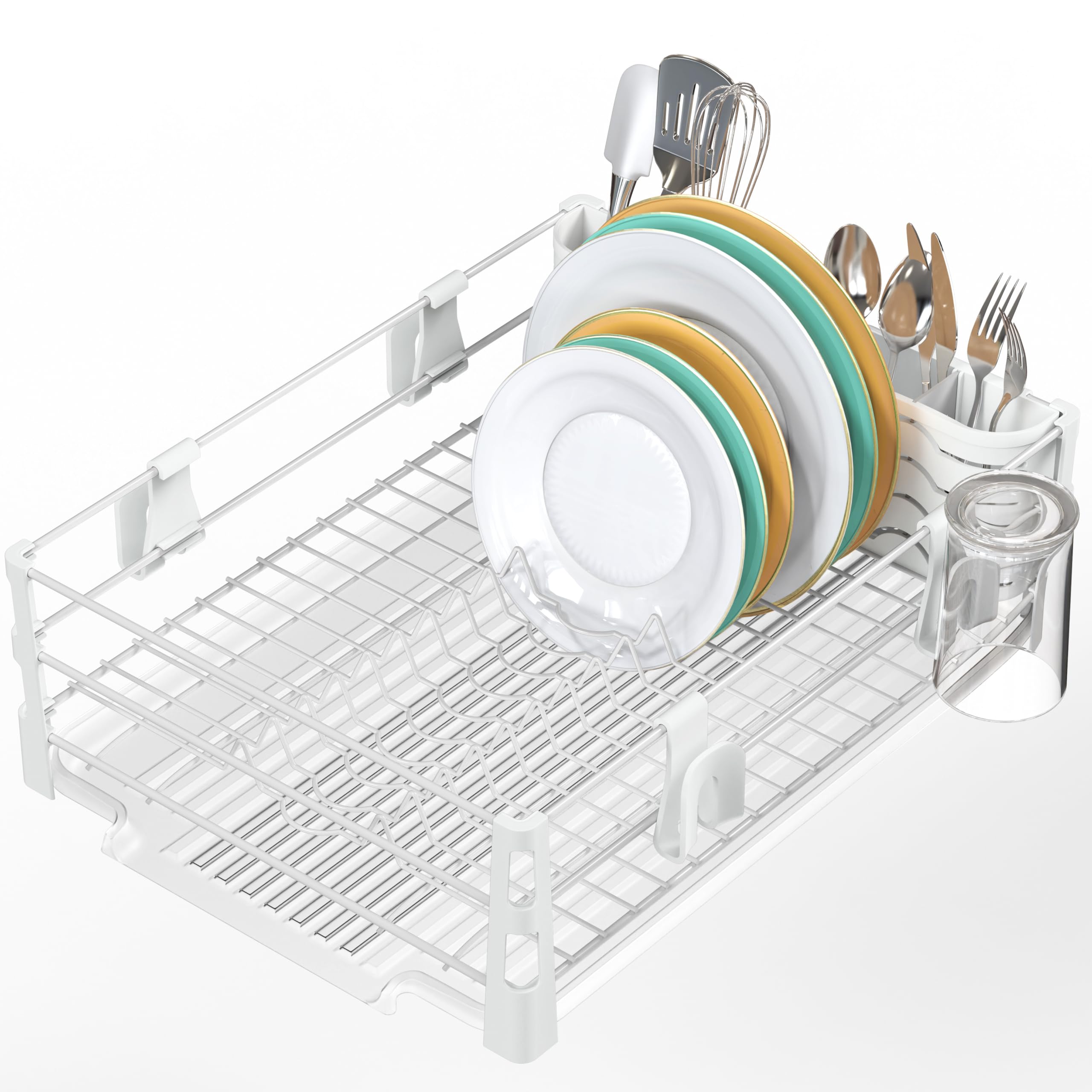 Simple Houseware égouttoir face avant blanc montrant gain de place