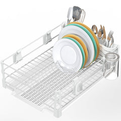 Simple Houseware égouttoir face avant blanc montrant gain de place