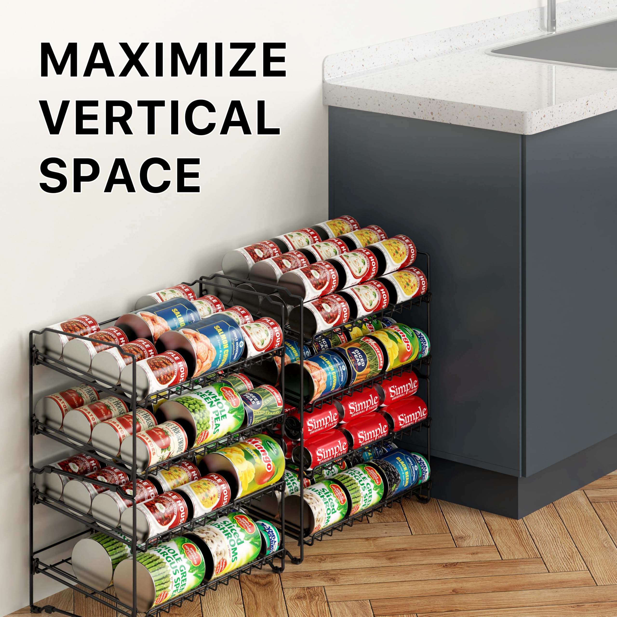 Simple Houseware deux unités empilées optimisant stockage vertical