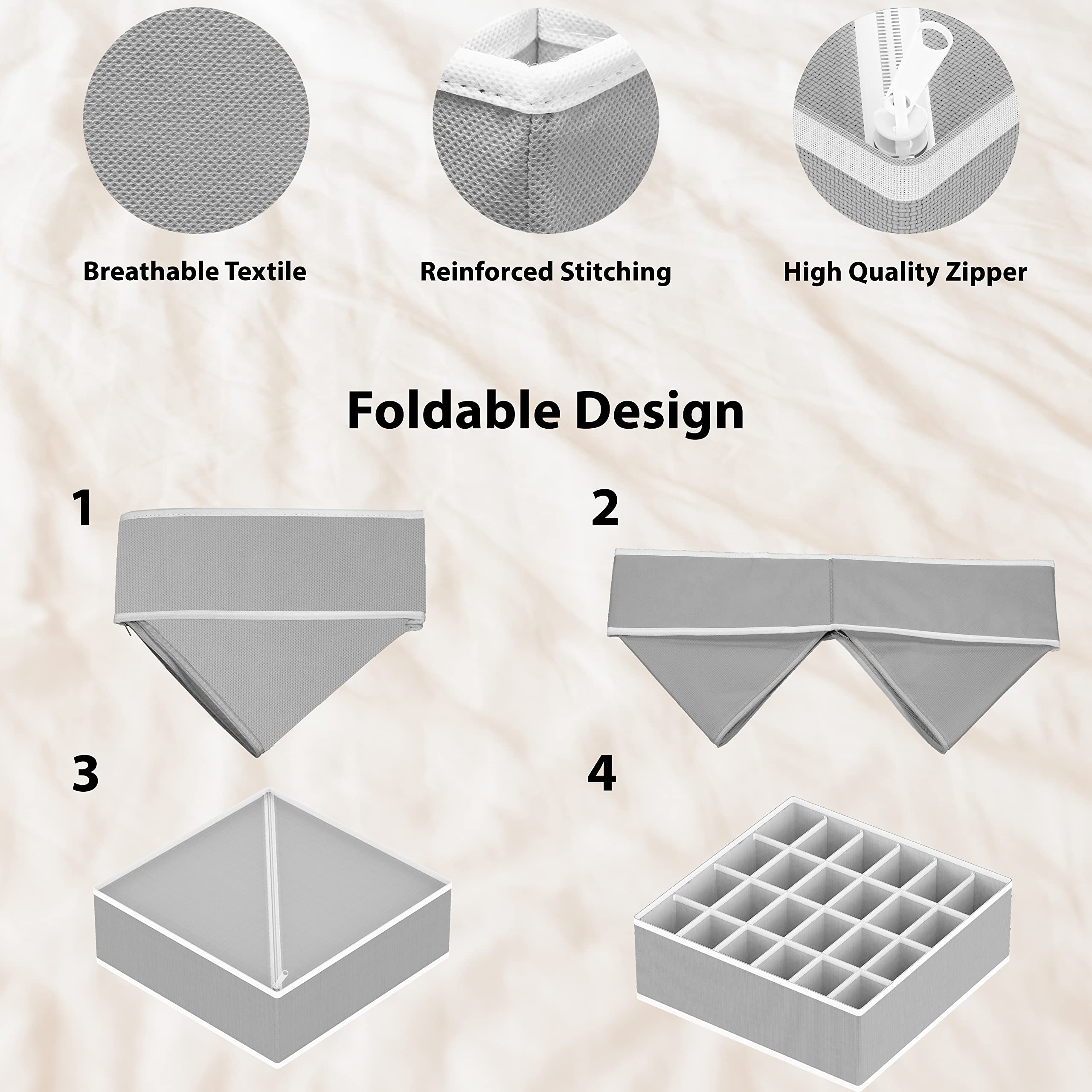Simple Houseware bacs pliés à plat pour rangement saisonnier compact