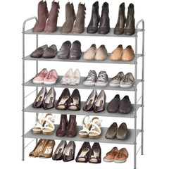 Simple Houseware vue avant de l'étagère 5 niveaux montrant rangement organisé