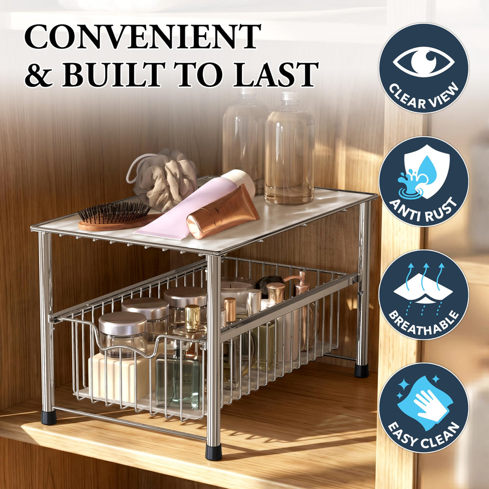 Simple Houseware deux unités empilées démontrant stockage vertical modulable