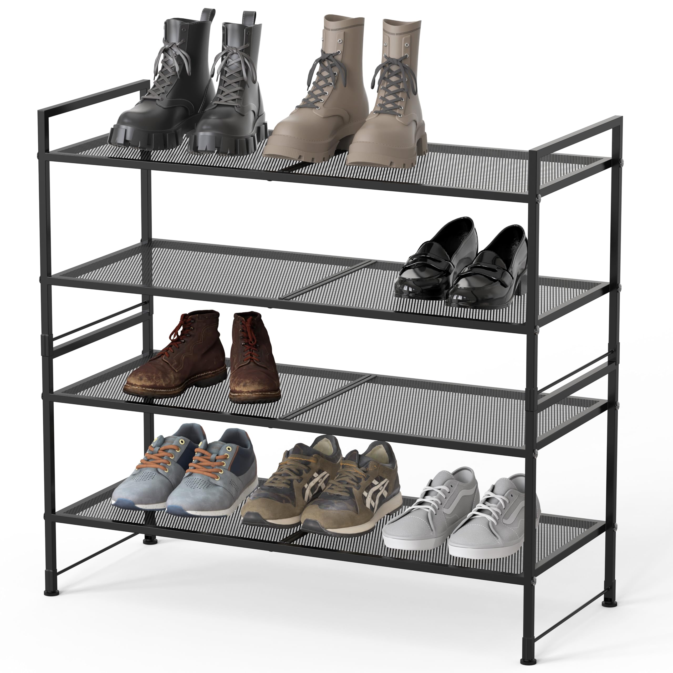 Simple Houseware étagères chargées montrant capacité pour six paires