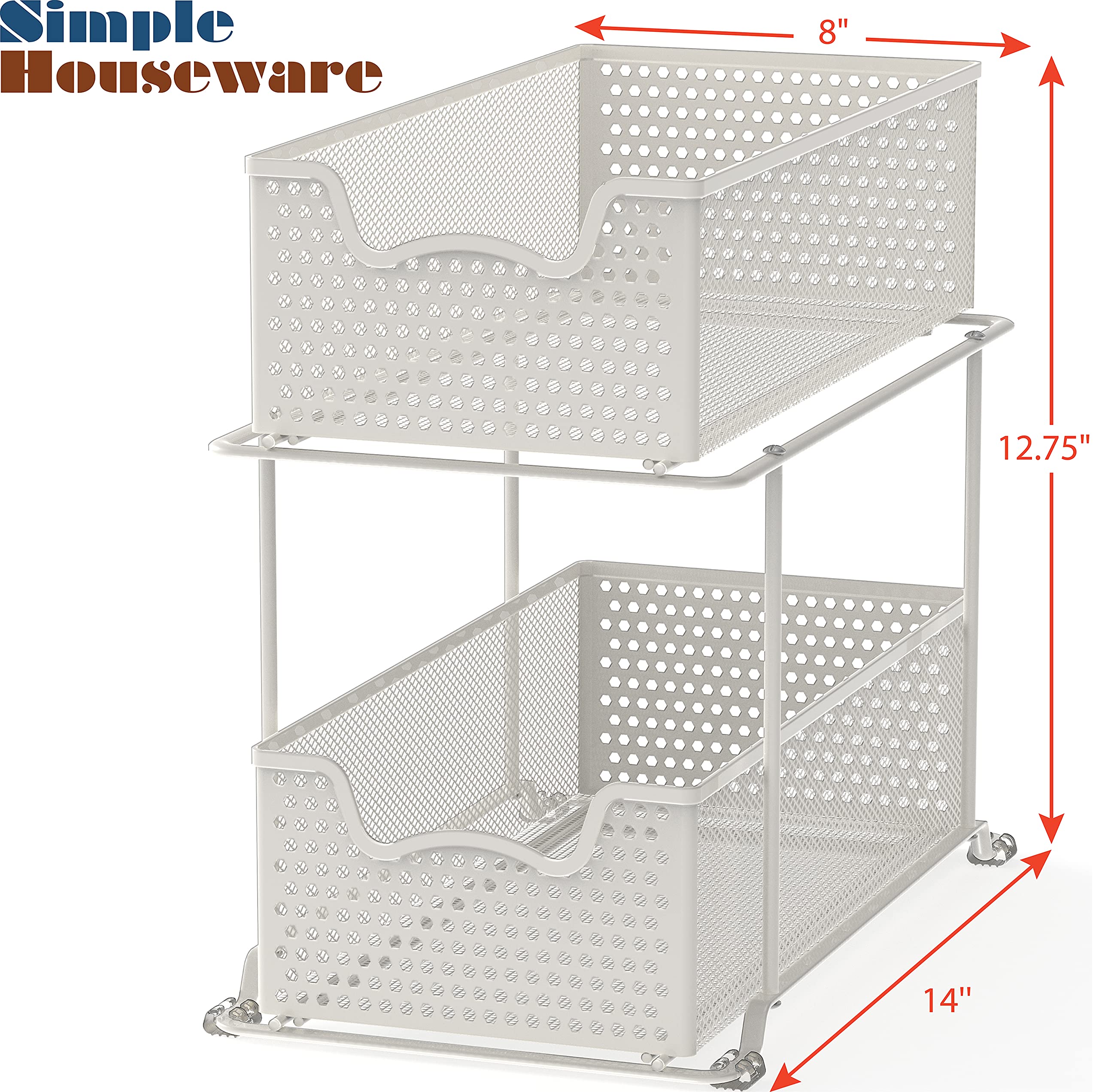 Simple Houseware étiquette et finition blanche, aspect propre et durable
