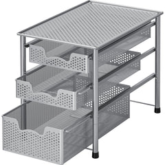 Simple Houseware vue avant argent montrant tiroirs et surface supérieure pratique