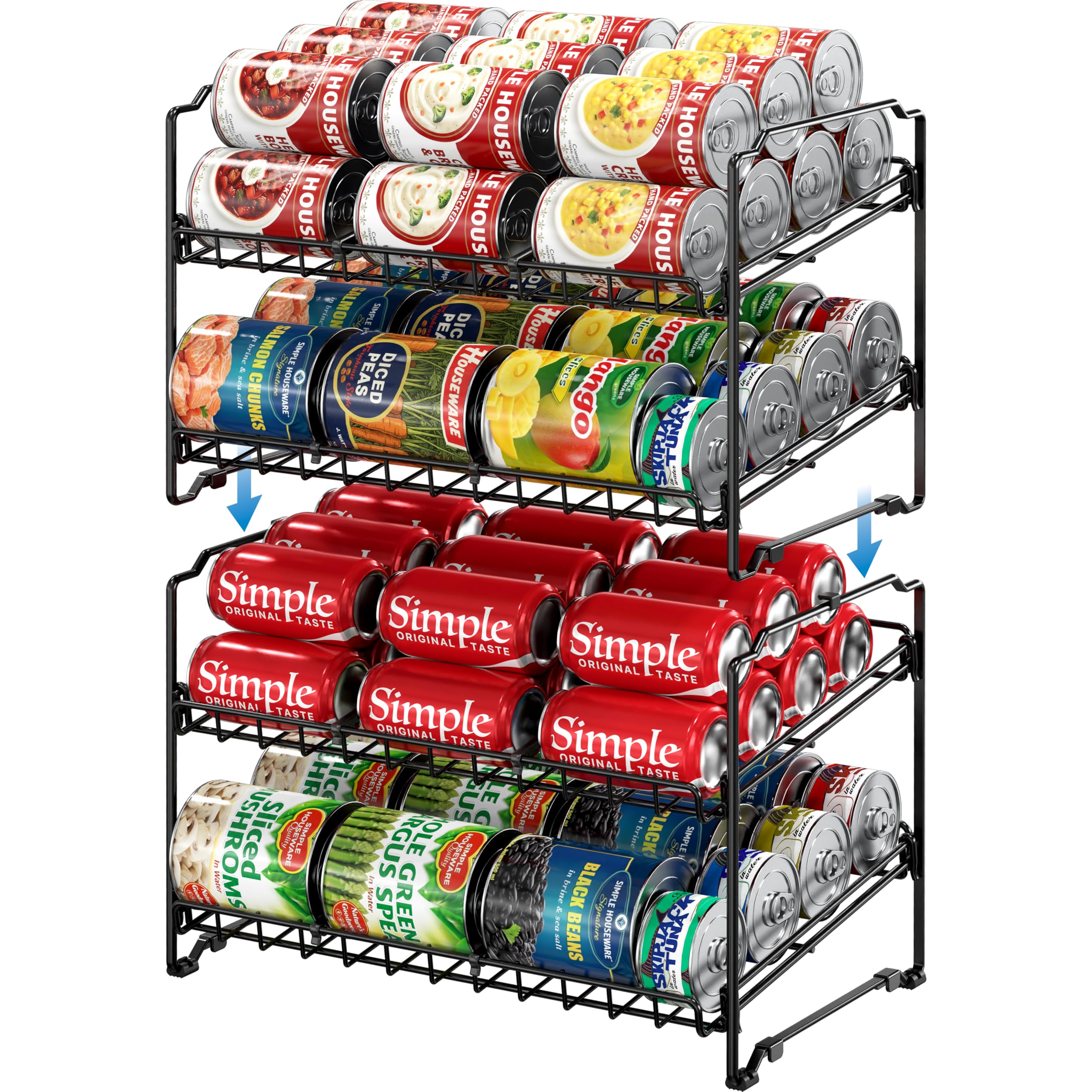 Simple Houseware vue frontale du rack montrant capacité et organisation