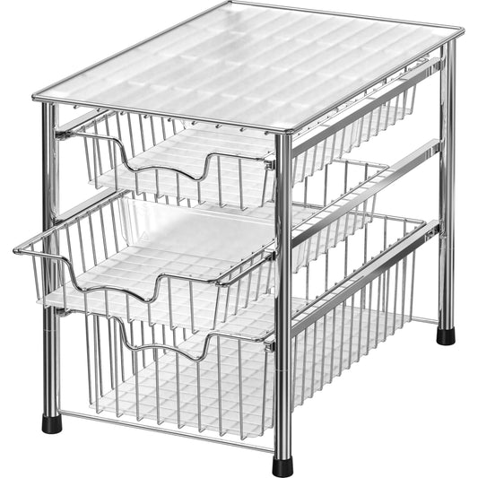 Simple Houseware vue avant organisateur chrome pour gain d'espace