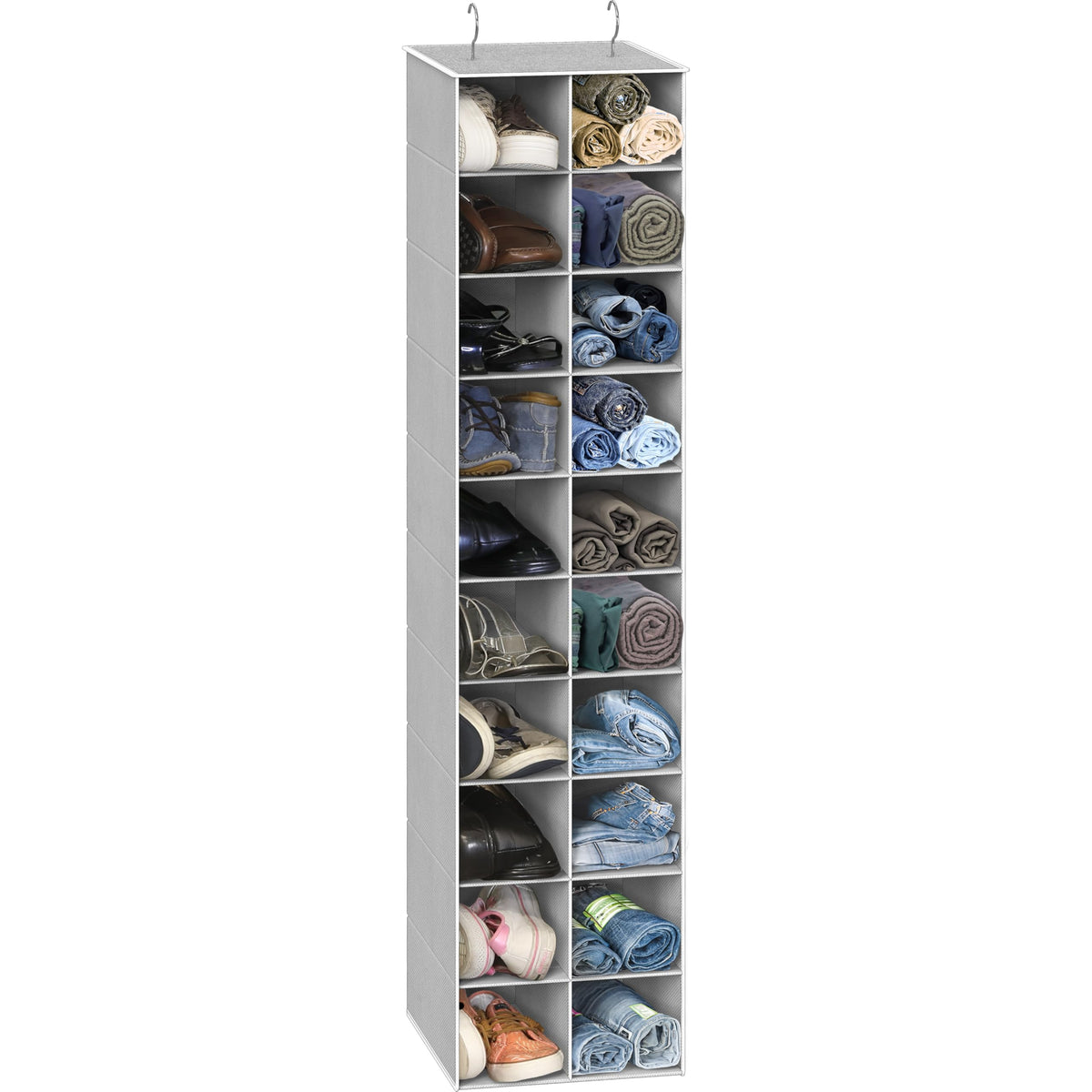 Simple Houseware vue avant de l'organiseur suspendu gris pour gain d'espace