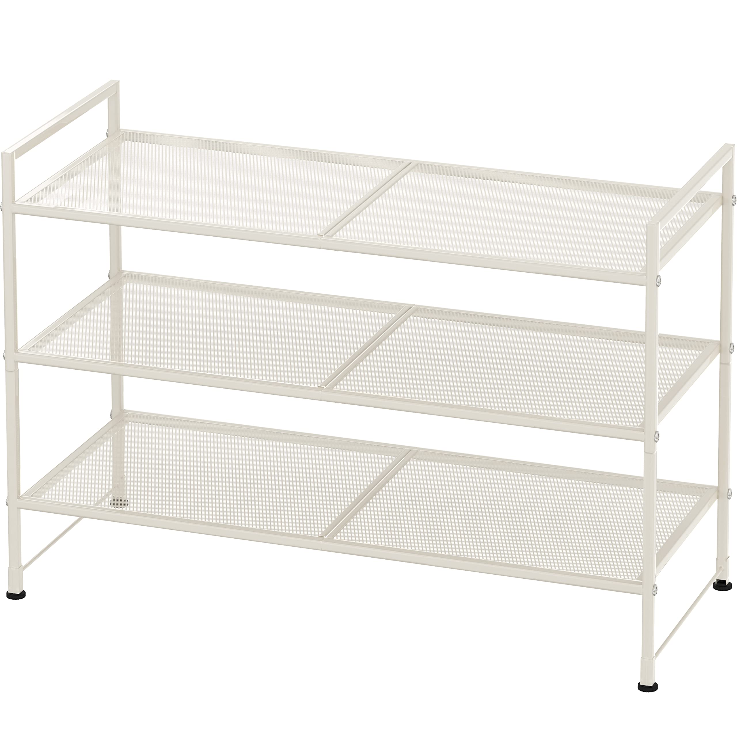 Simple Houseware vue avant du porte-chaussures blanc pour gain de place