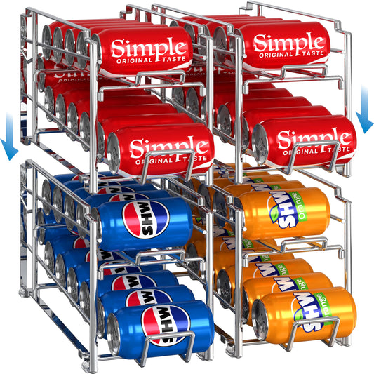 Simple Houseware vue avant du range-canettes chrome pour organisation rapide