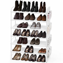 Simple Houseware vue avant du range-chaussures blanc montrant grande capacité