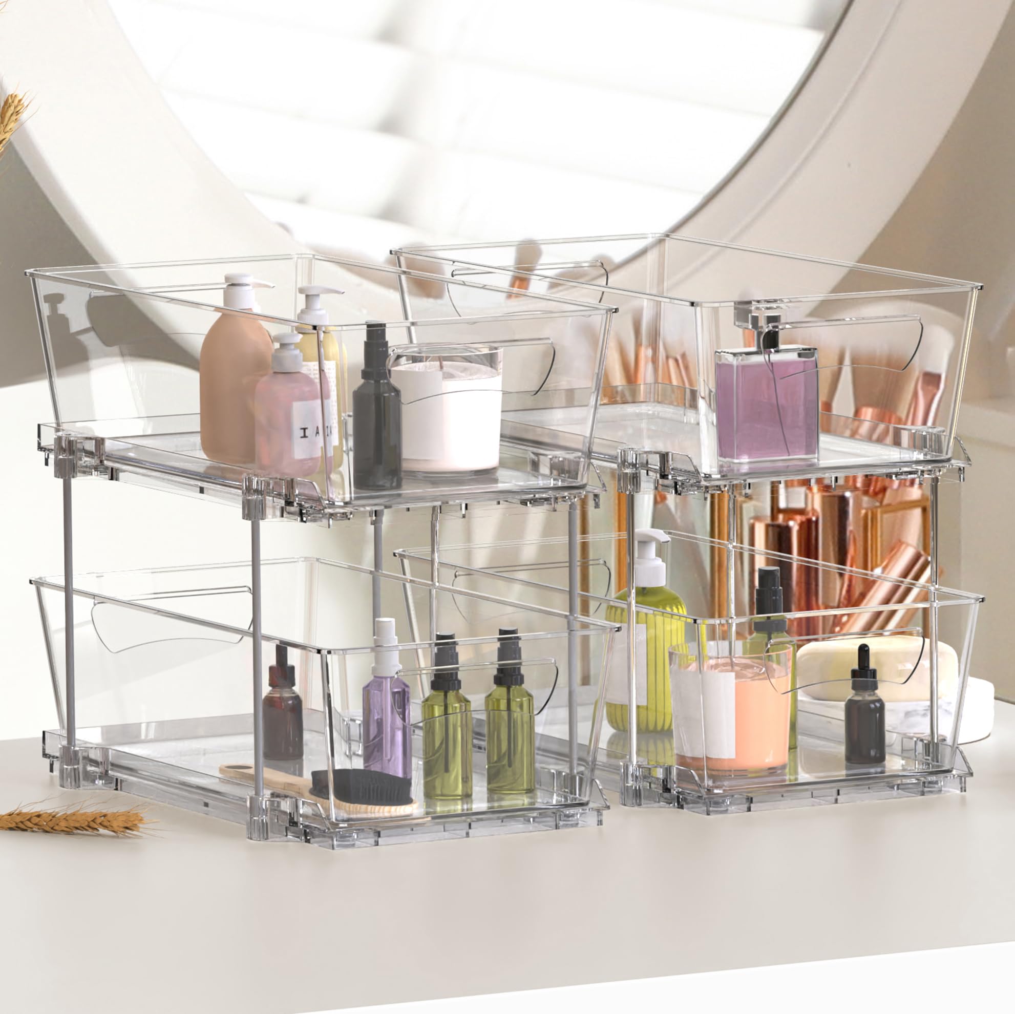 Simple Houseware organiseur placé près d’une douche, garde cosmétiques rangés