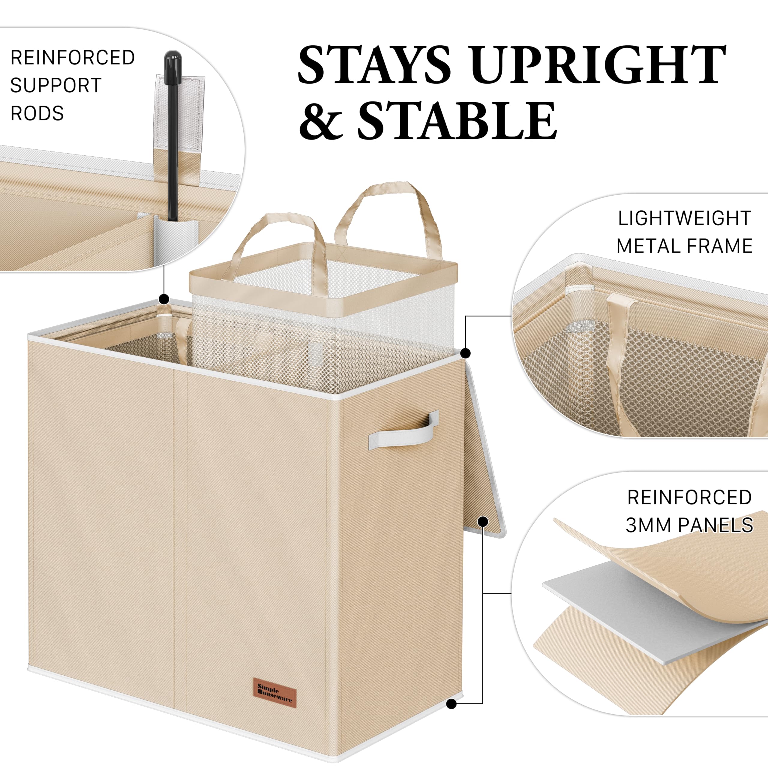 Simple Houseware sacs amovibles filet facilitant transport du linge