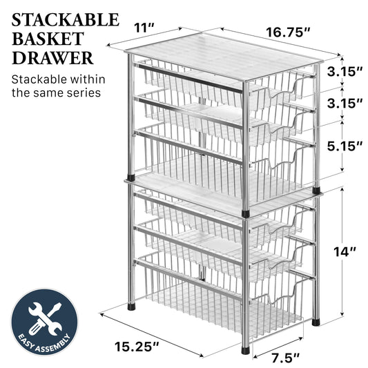 Simple Houseware tiroirs ouverts montrant accès facile et rangement
