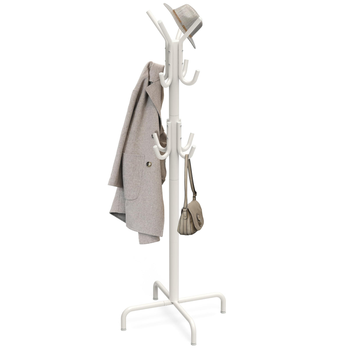 Simple Houseware vue avant du porte-manteau blanc pour organisation d'entrée