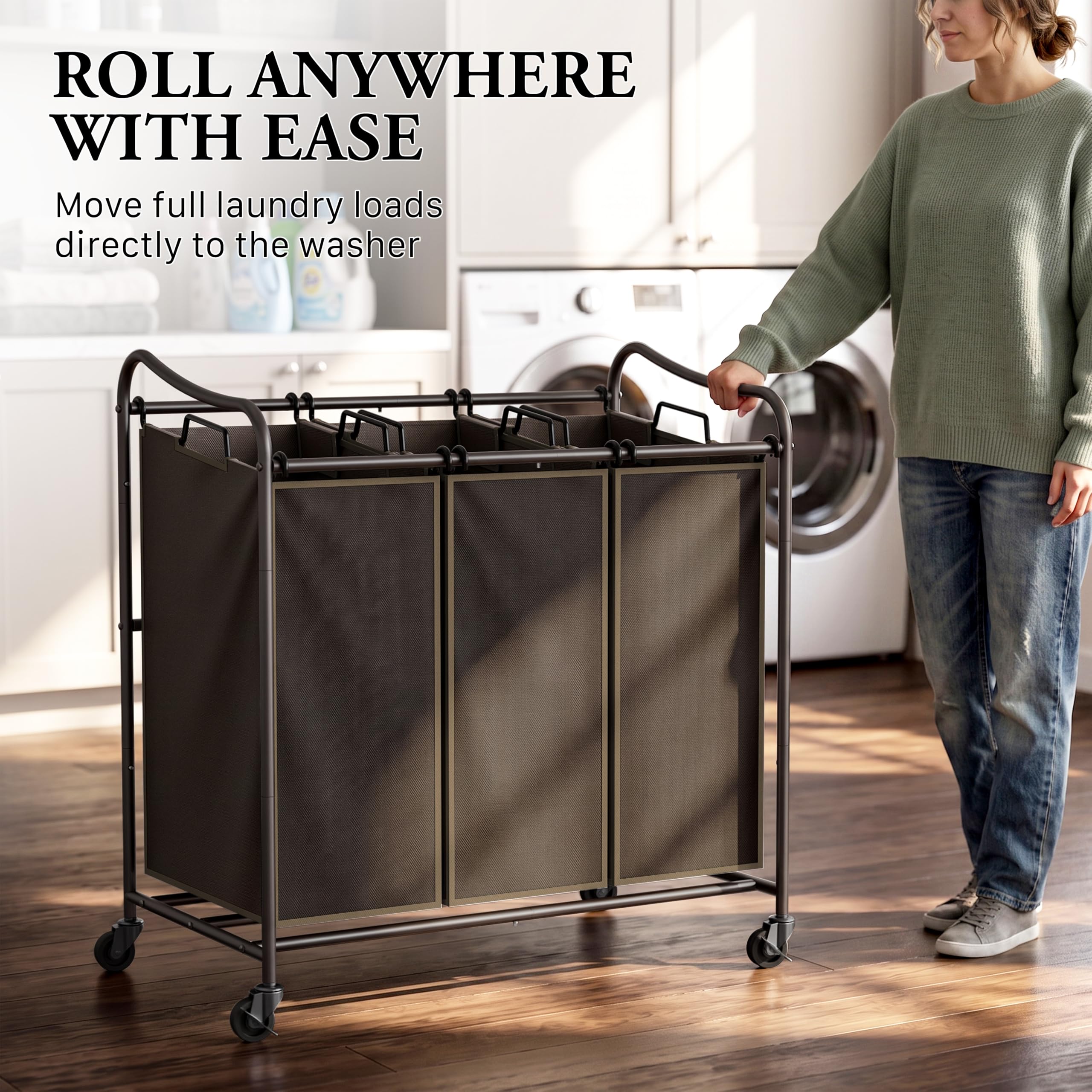 Simple Houseware trieur en situation d'usage facilitant le tri du linge