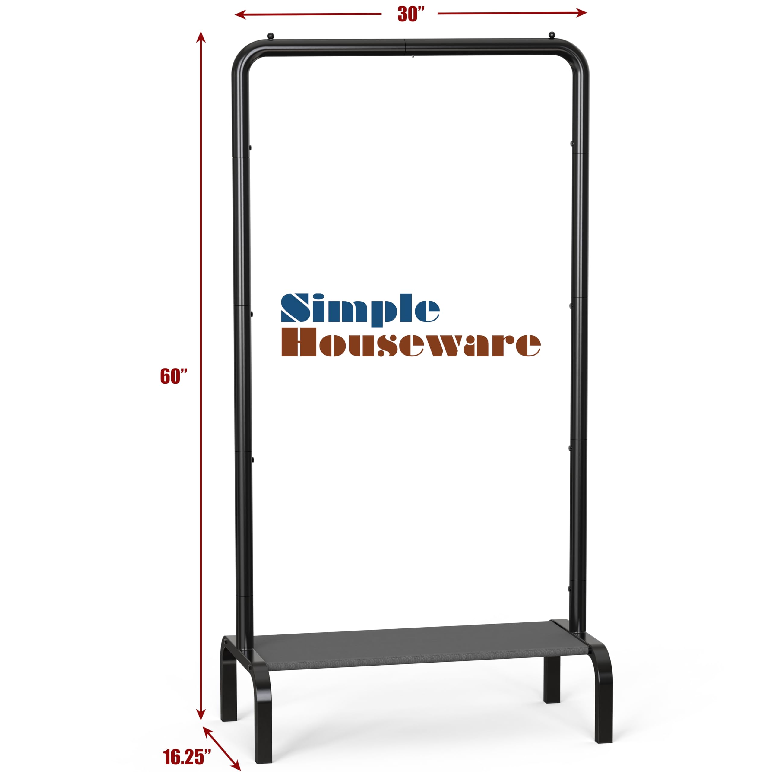 Simple Houseware gros plan sur butoirs de tringle garantissant cintres stables