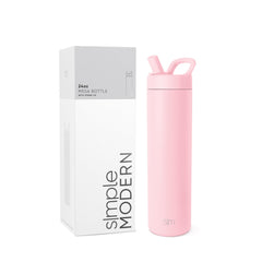 Simple Modern Mesa 24oz face avant montrant design pratique et couleur rose