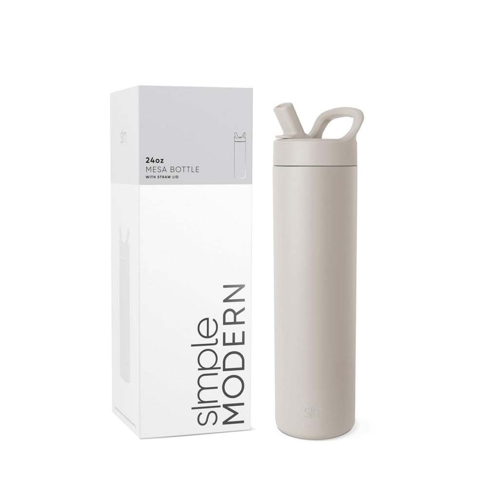 Simple Modern bouteille Mesa 24oz beige vue de face, facile à transporter
