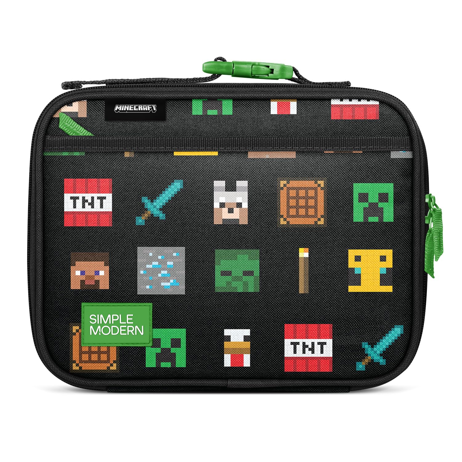 Simple Modern lunch box avant vue du sac avec motif Minecraft, design attrayant