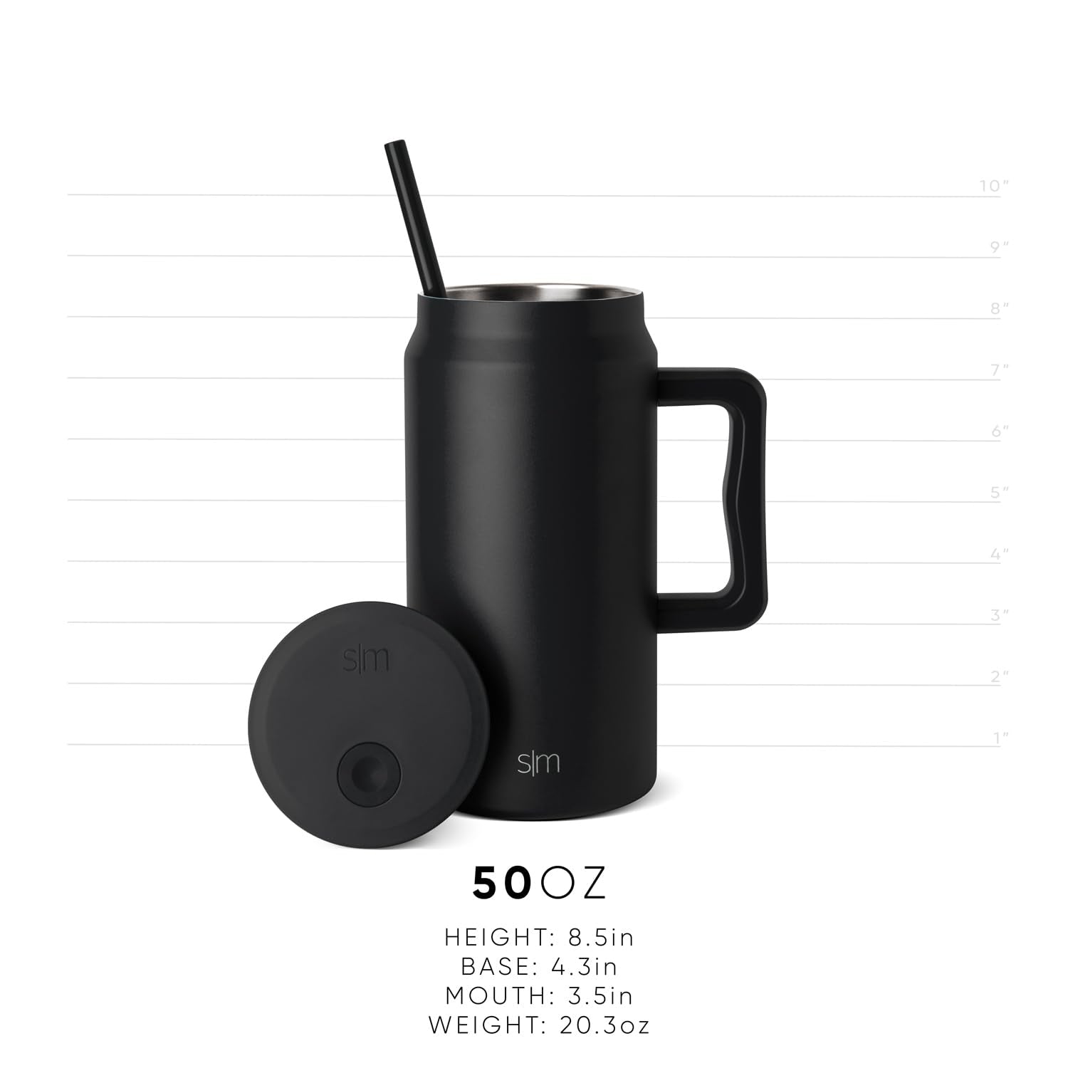 Simple Modern Trek comparaison d'échelle montrant capacité 50 oz pratique