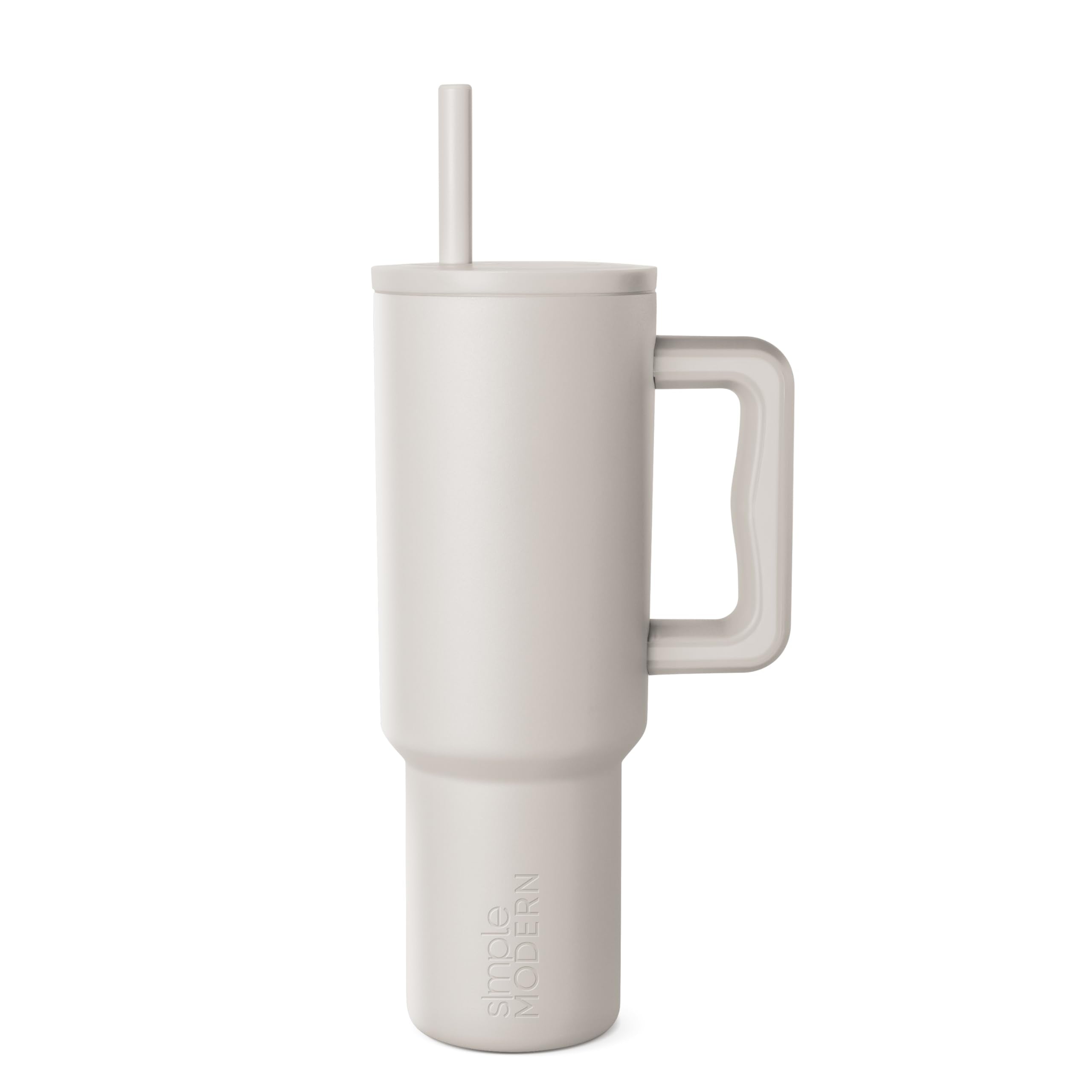 Simple Modern gobelet face avant beige montrant design et capacité