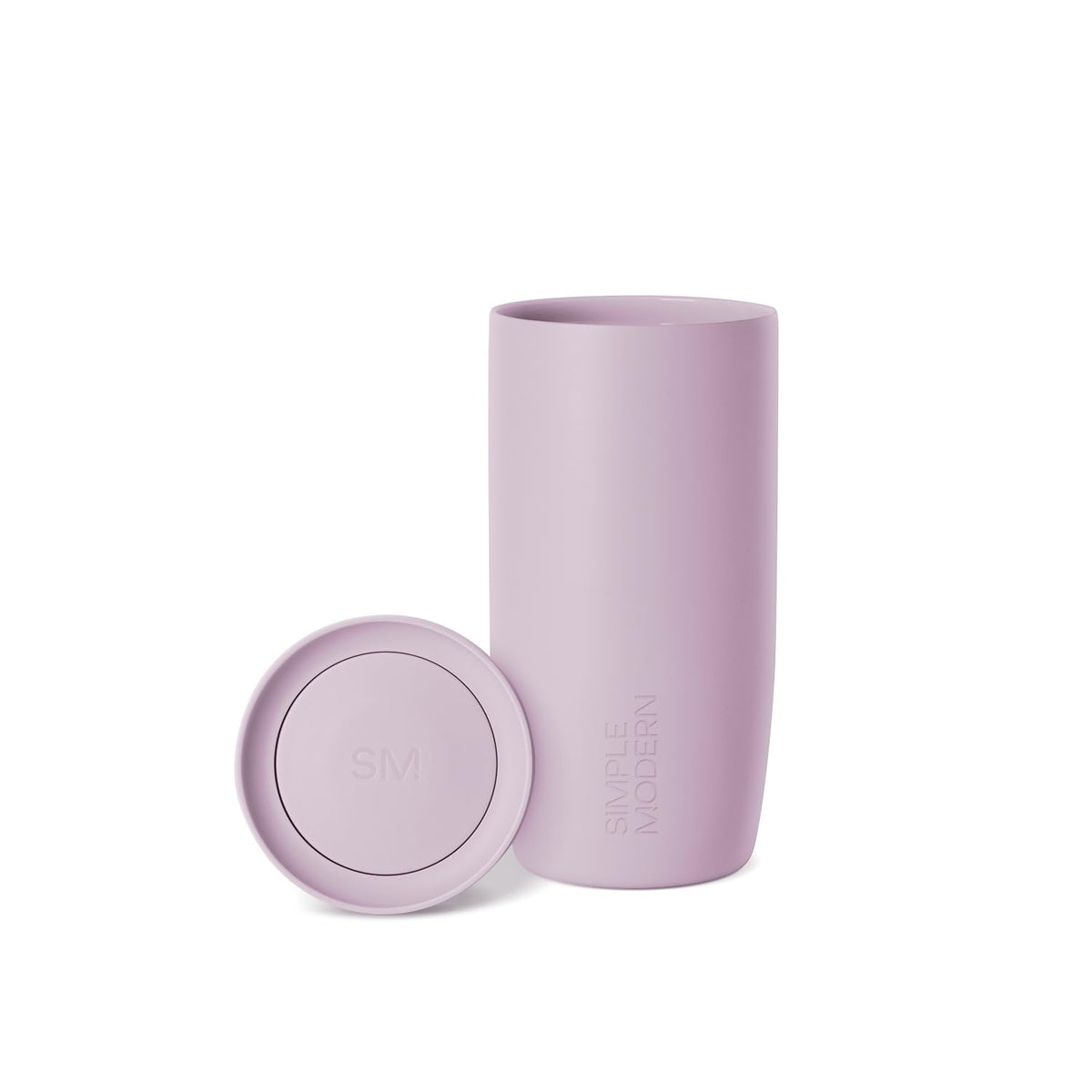 Simple Modern vue avant du mug lavande, design élégant et portable