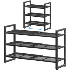 Simple Trending devant de l'étagère noire montrant design compact et gain de place