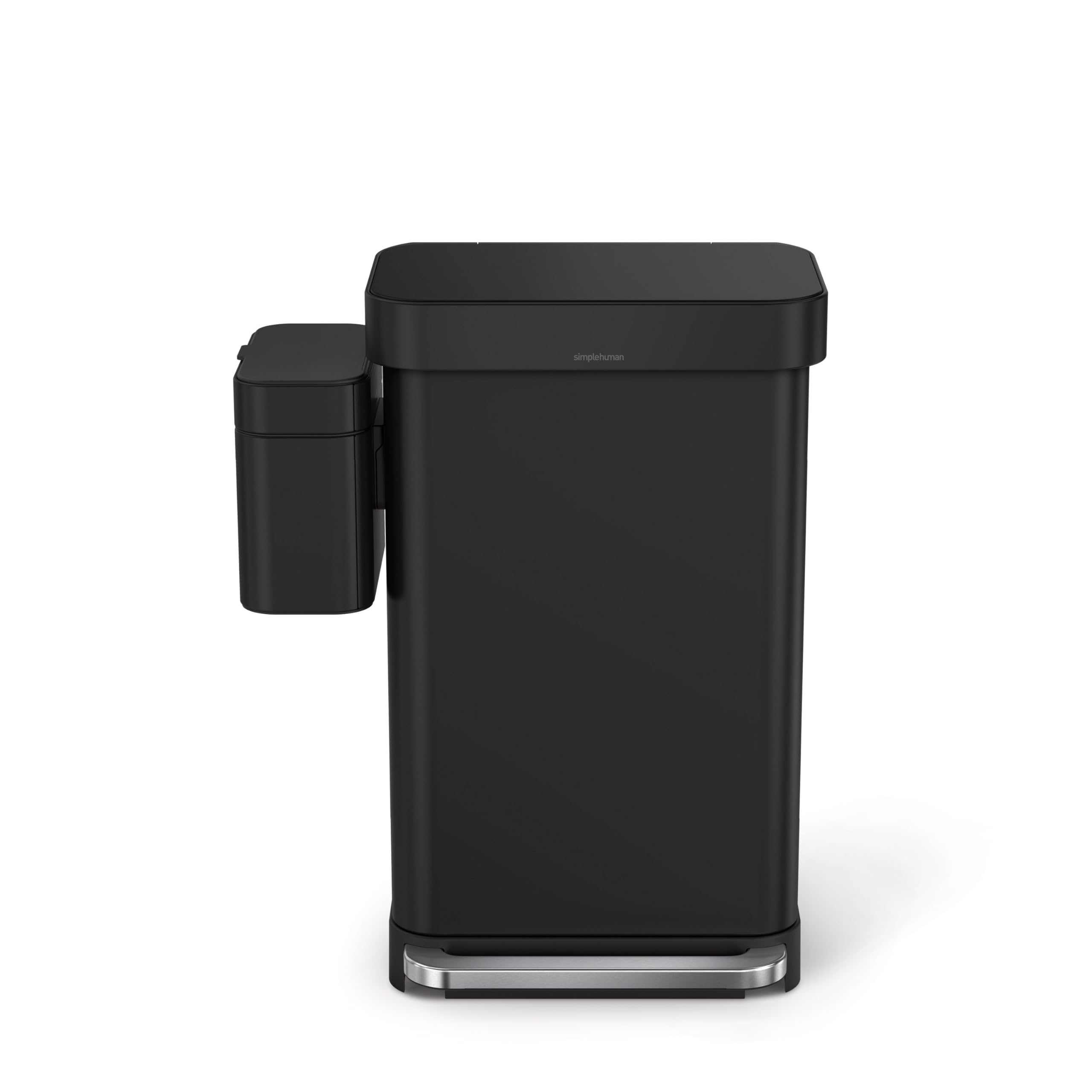 simplehuman caddy taille affichée avec ustensiles, échelle pour comparaison