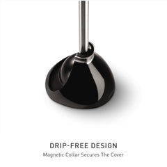 simplehuman gros plan du flange étroit adapté aux toilettes modernes