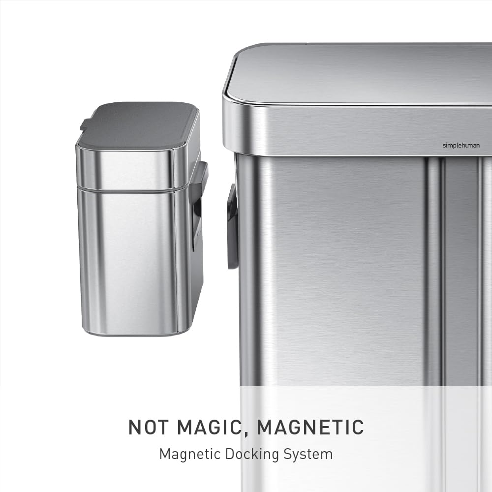 simplehuman dock magnétique fixé sur une poubelle pour rangement discret