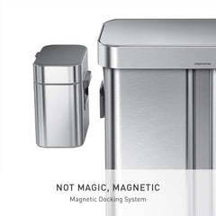 simplehuman dock magnétique fixé sur une poubelle pour rangement discret