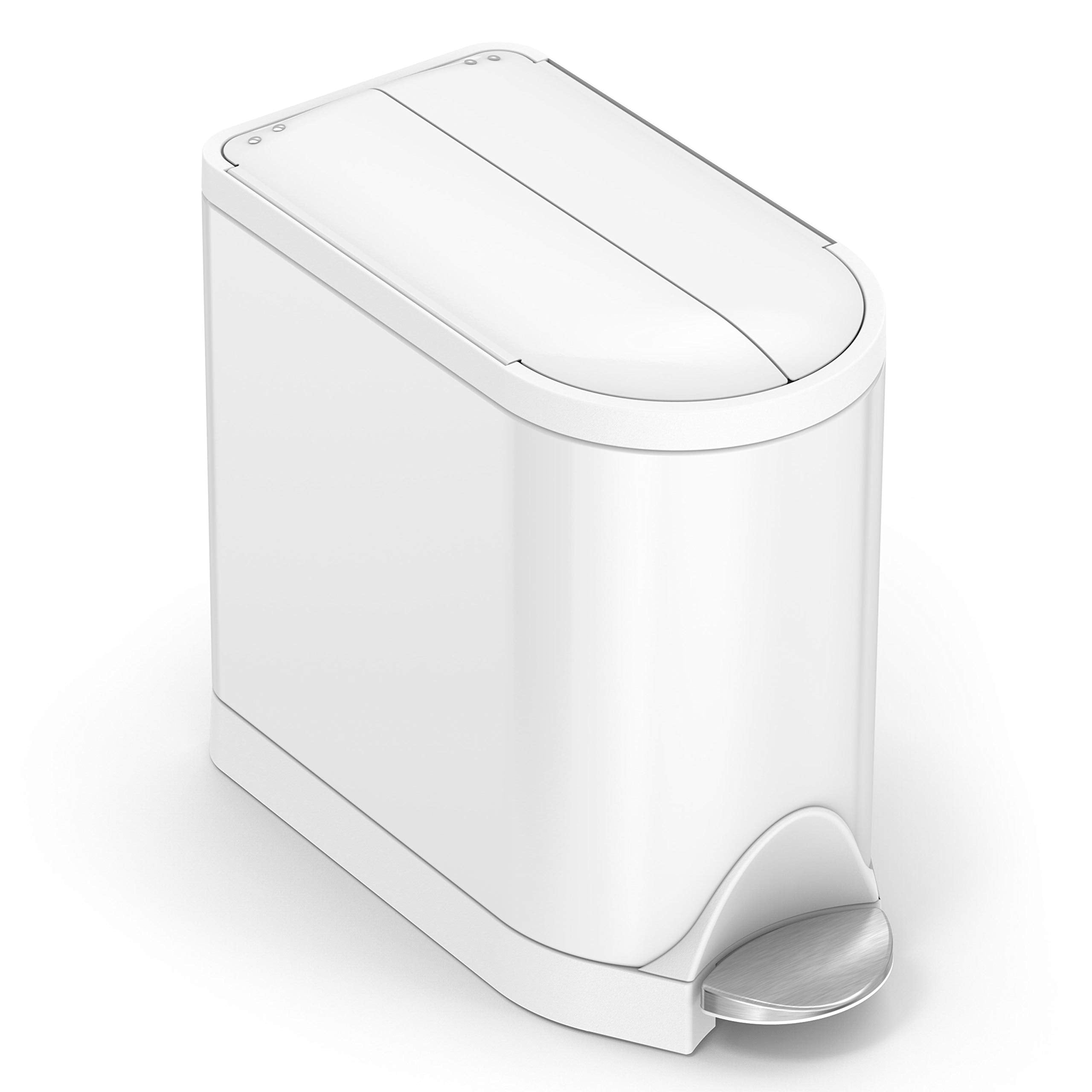 simplehuman face avant blanche montrant design compact et gain de place