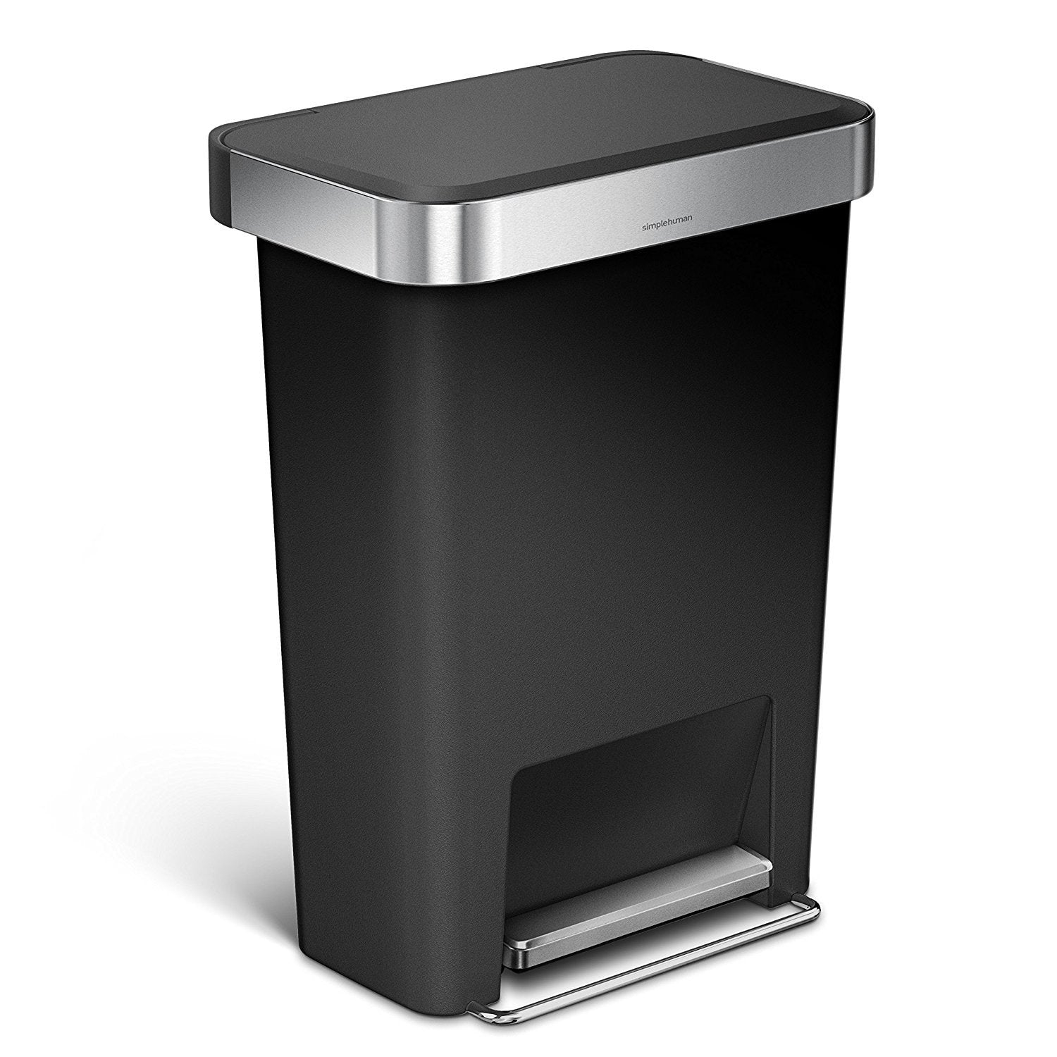 simplehuman poubelle Hybrid 45L vue avant esthétique et gain d'espace
