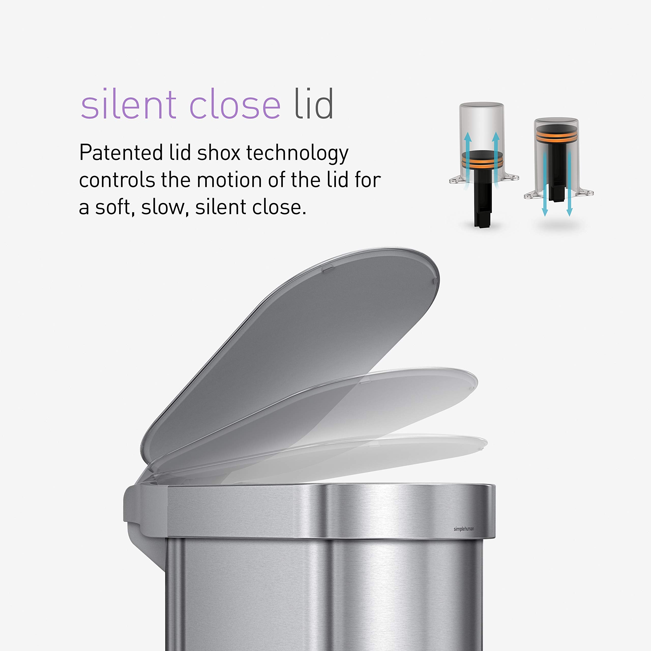 simplehuman intérieur avec sac code N, maintien anti-glissement sécurisé